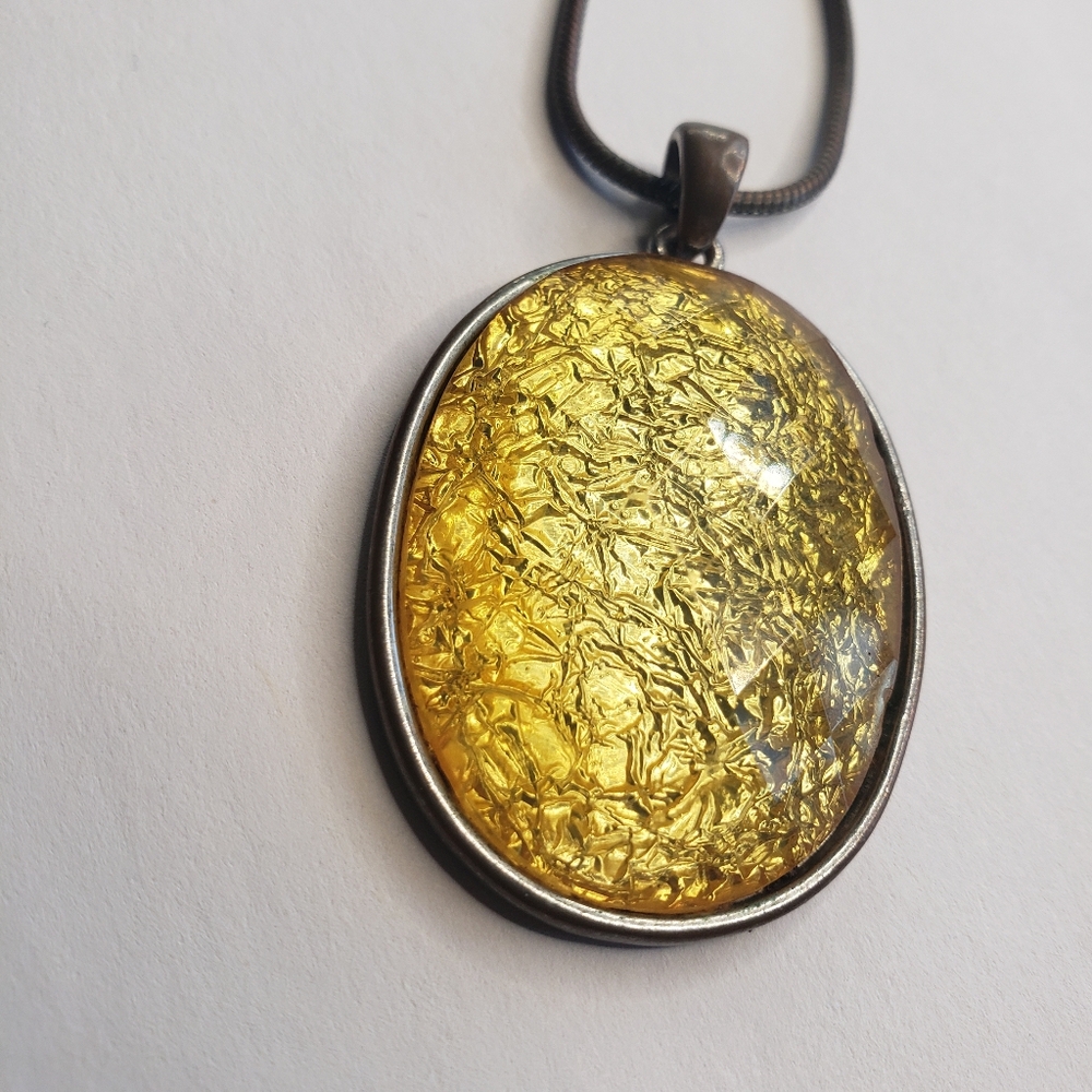 Sparkly Amber Gold Tiger's Eye Opalite Opaline Opal Moonstone Pendant Necklace